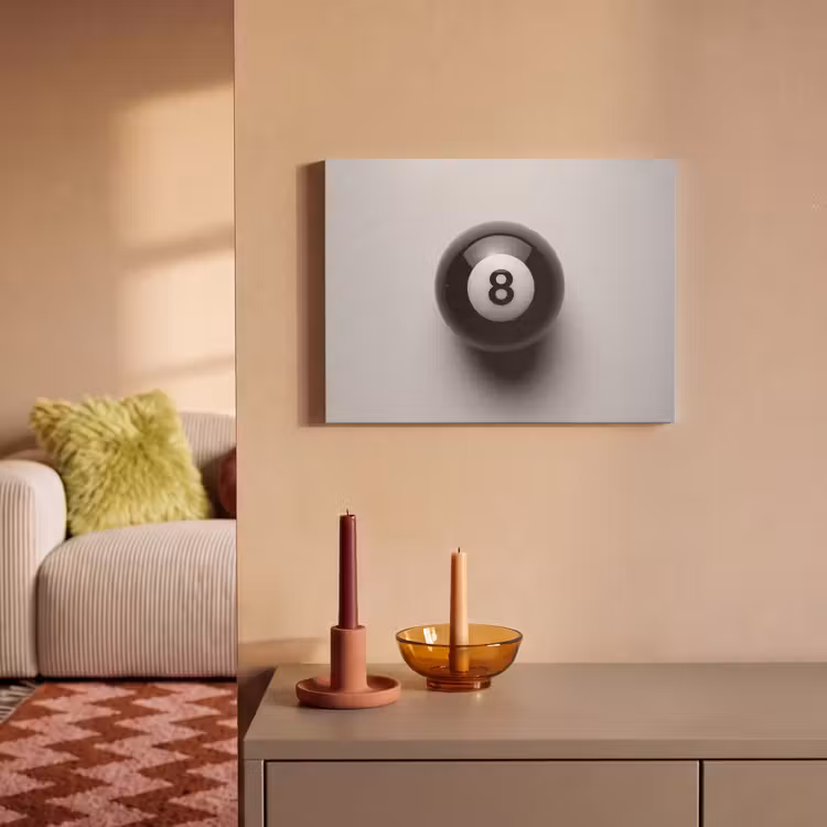 Acoustic Felt - Billiard ball - Number - Eight - White — 2