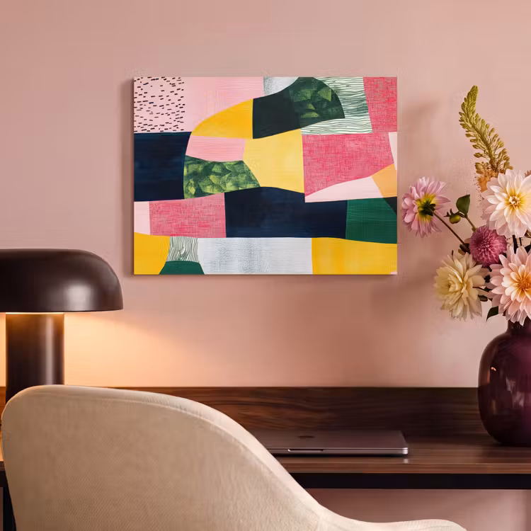Acoustic Felt - Abstract - Pink - Rugs - Shapes - Yellow — 4