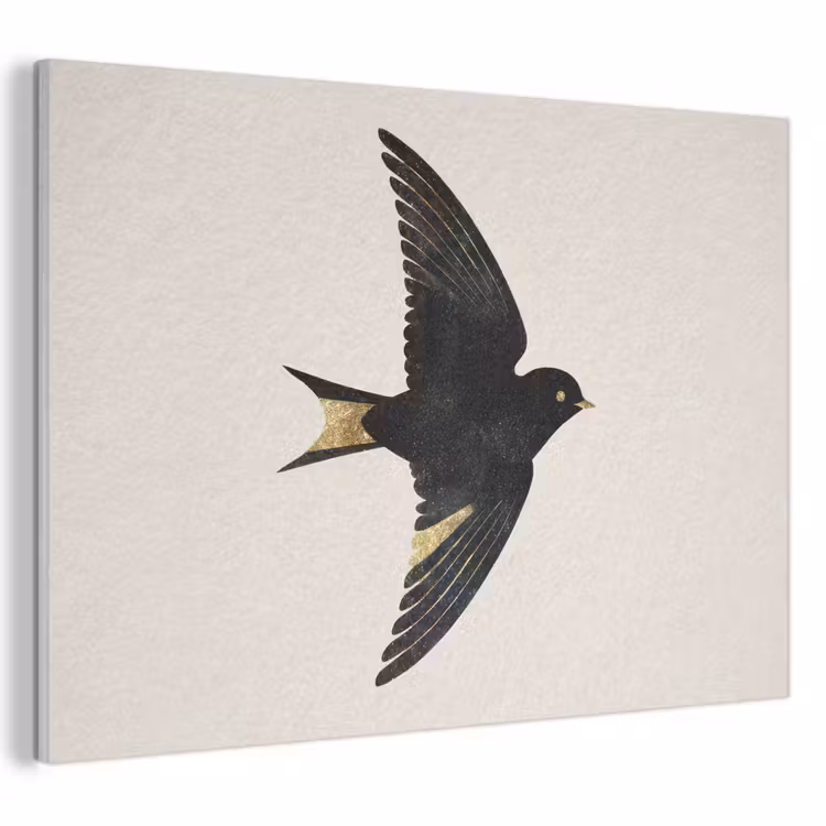 Acoustic Felt - Black swallow - Gold accents - Light background — 1