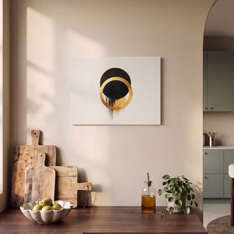 Acoustic Felt - Abstract design - Black circle - Paint spots — 3