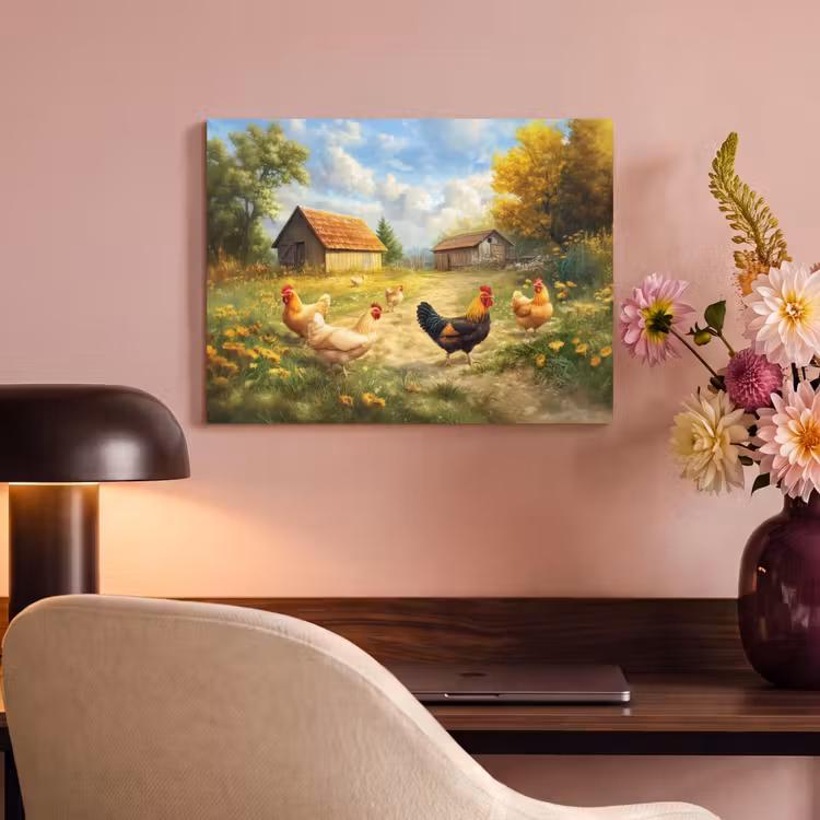 Acoustic Felt - Chickens - Rural tranquility - Nature — 4