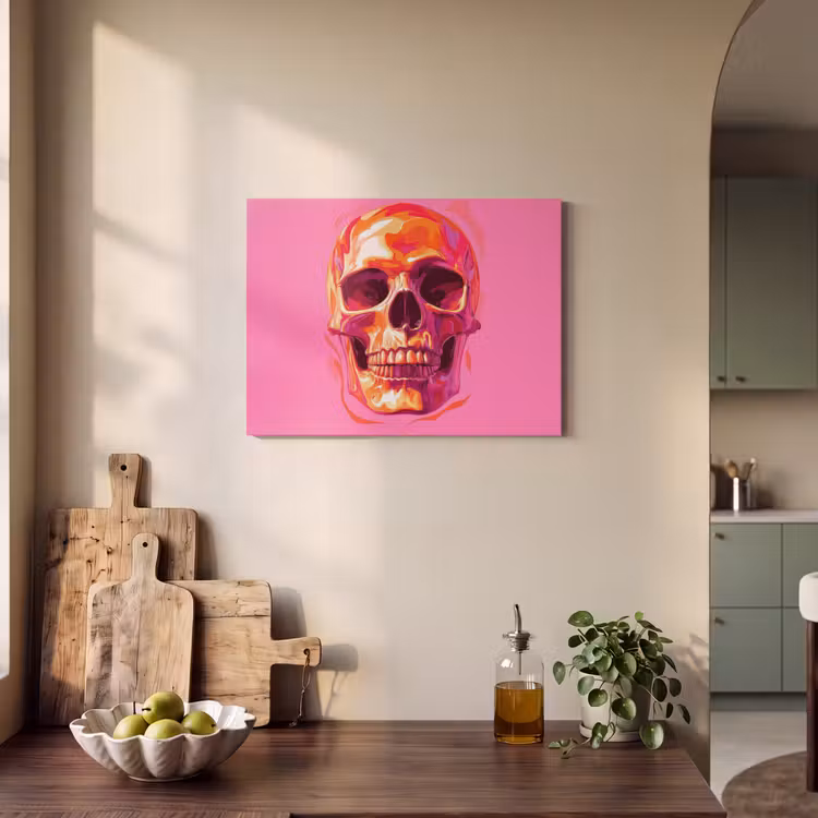 Acoustic Felt - Bright pink - Teeth - Skull — 3