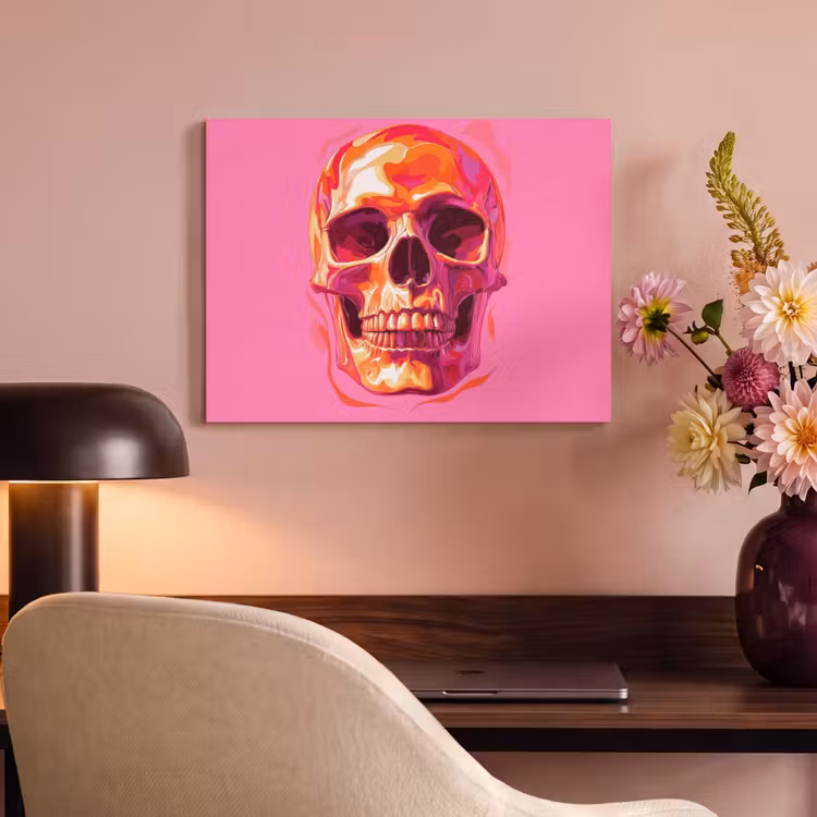Acoustic Felt - Bright pink - Teeth - Skull — 4