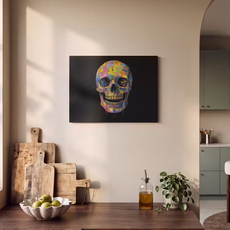 Acoustic Felt - Brush strokes - Skull - Colorful - Abstract — 3