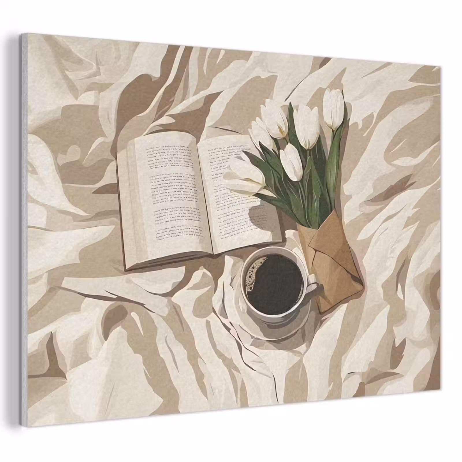 Acoustic Felt - Book - Illustration - Tulips - Coffee — 1