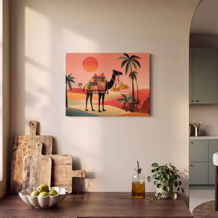 Acoustic Felt - Camel - Colored carpet - Dunes - Red sun — 3