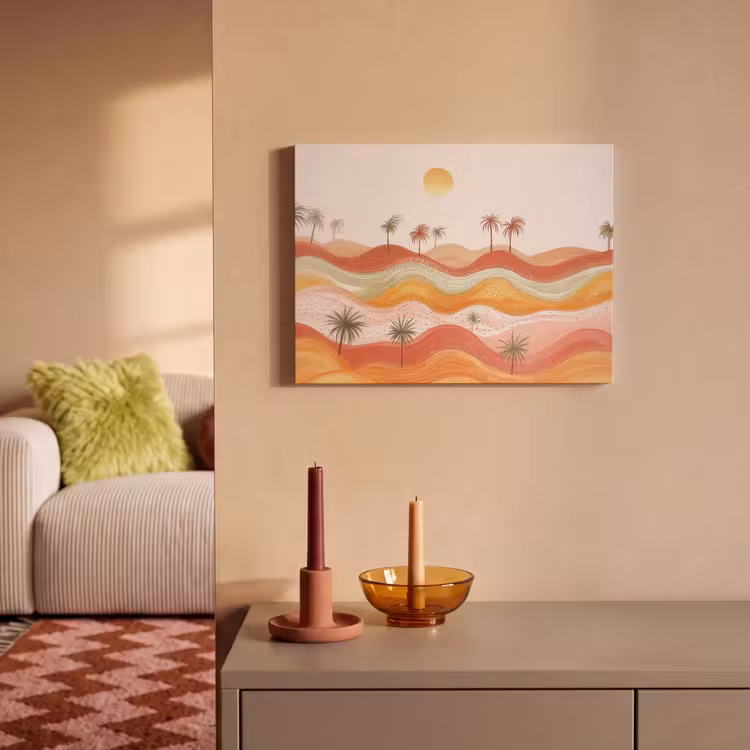 Acoustic Felt - Abstract landscape - Palm trees - Colorful — 2