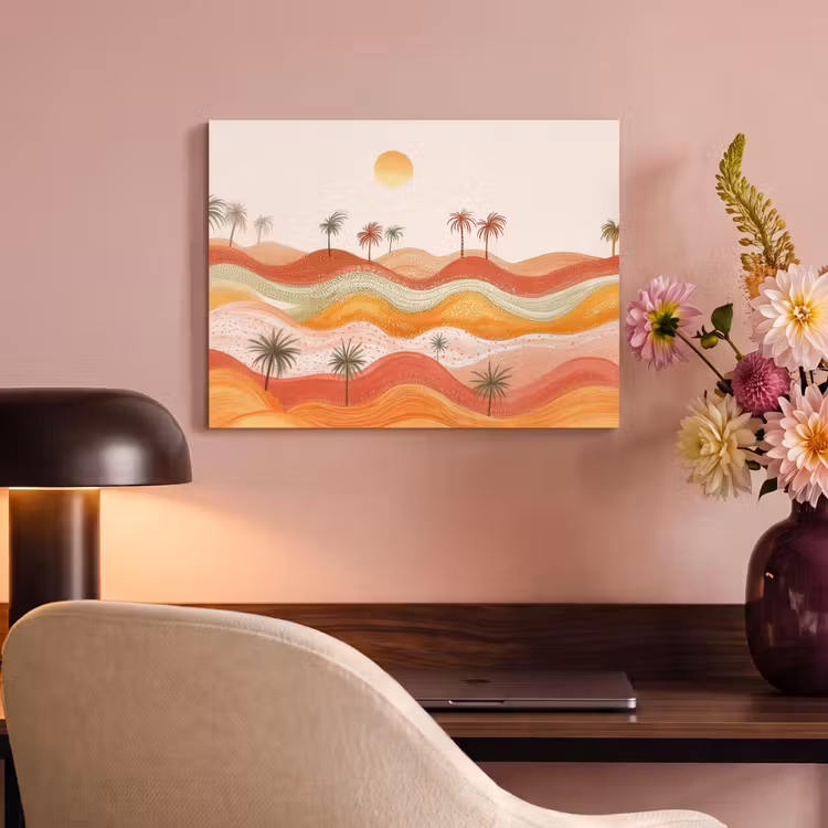 Acoustic Felt - Abstract landscape - Palm trees - Colorful — 4