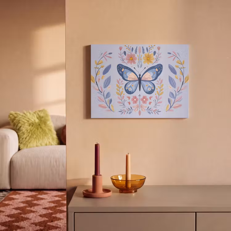Acoustic Felt - Butterfly - Light blue - Ornamental - Flowers — 2