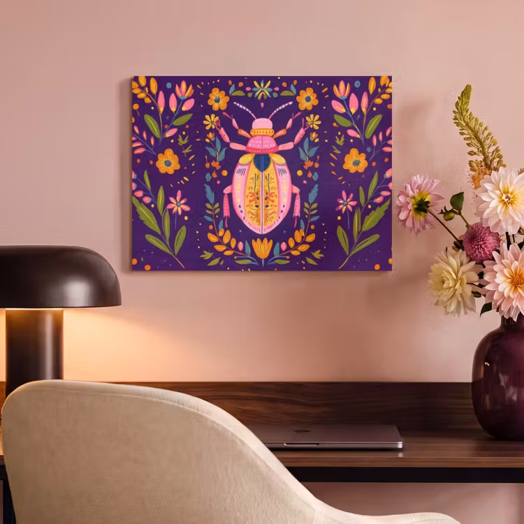 Acoustic Felt - Beetle - Brightly colored - Flowers - Leaves — 4