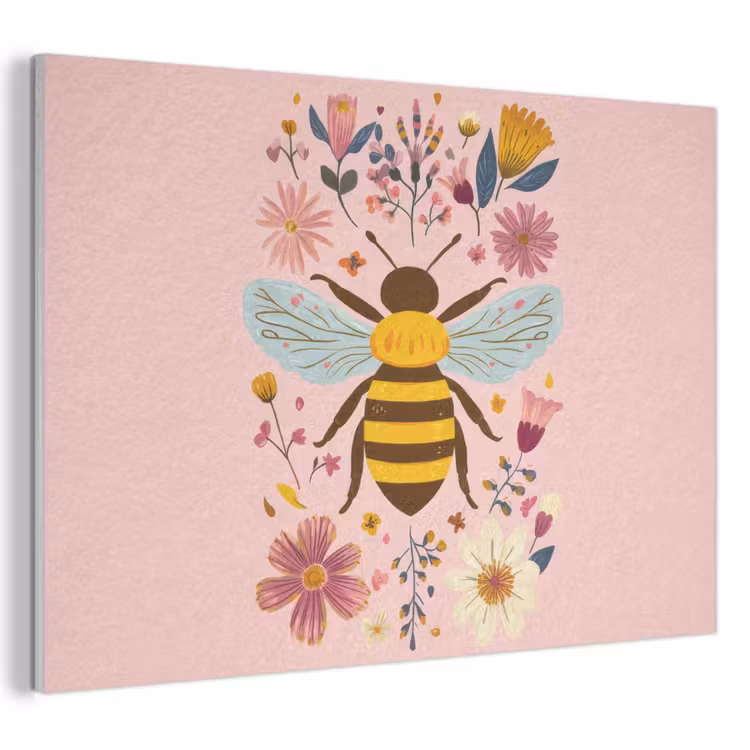 Acoustic Felt - Bee - Yellow - Flowers - Colorful — 1