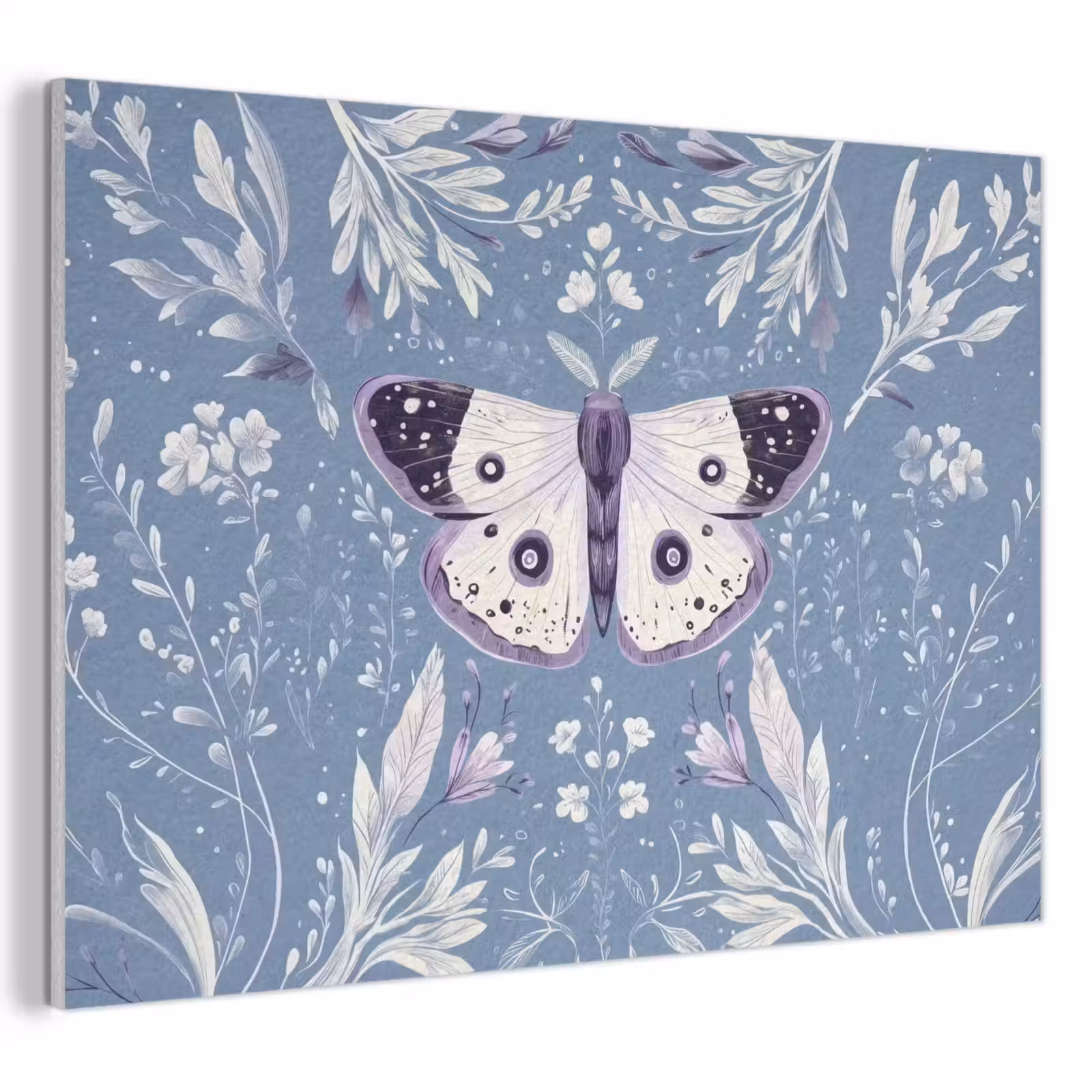 Acoustic Felt - Butterfly - Flower branches - Light blue — 1