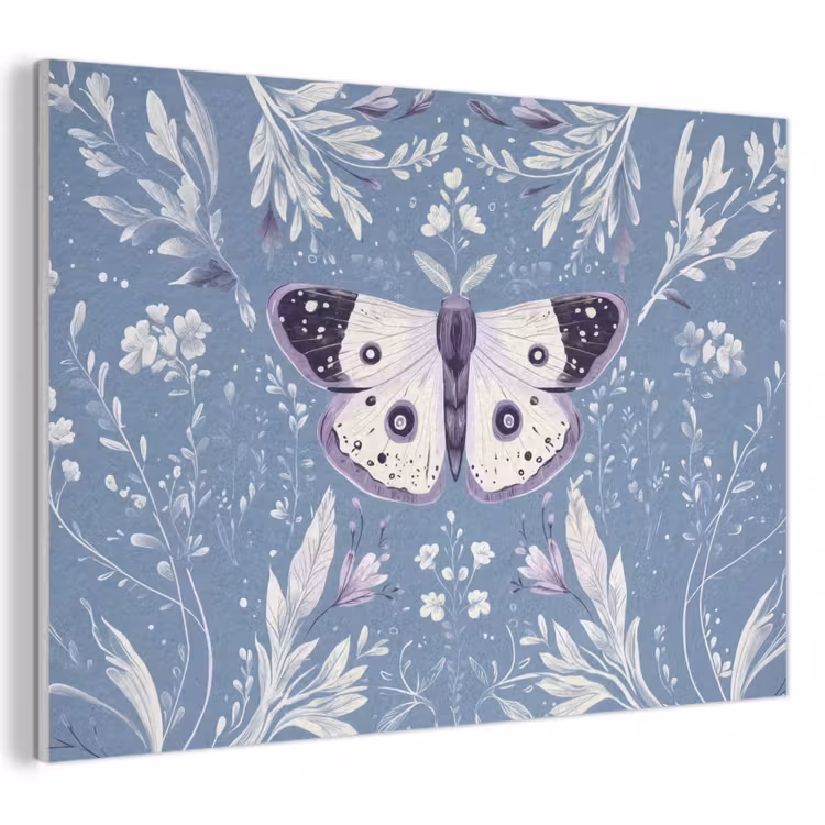 Acoustic Felt - Butterfly - Flower branches - Light blue — 1
