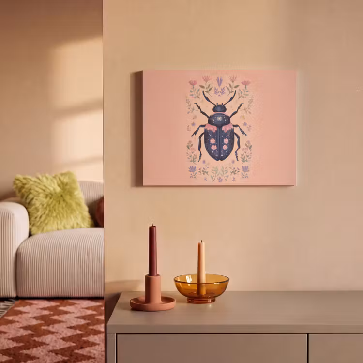Acoustic Felt - Beetle - Dark blue - Flowers - Ornamental — 2