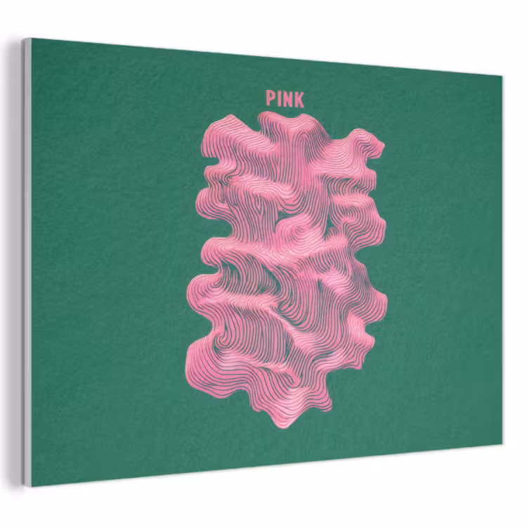 Acoustic Felt - Abstract - Pink - Lines - Green — 1