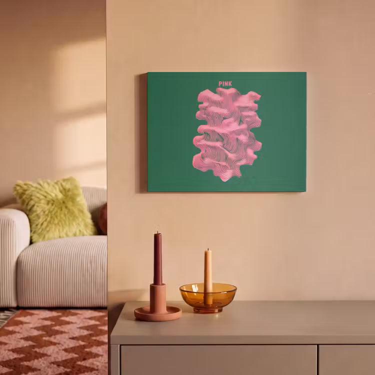 Acoustic Felt - Abstract - Pink - Lines - Green — 2