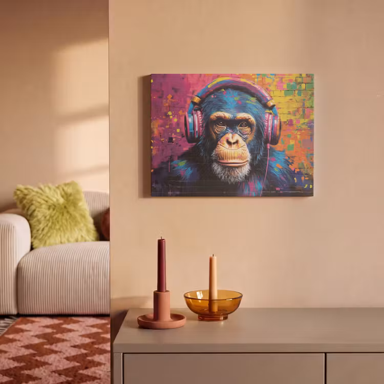 Acoustic Felt - Graffiti - Chimpanzee - Street art - Headphones - Monkey — 2