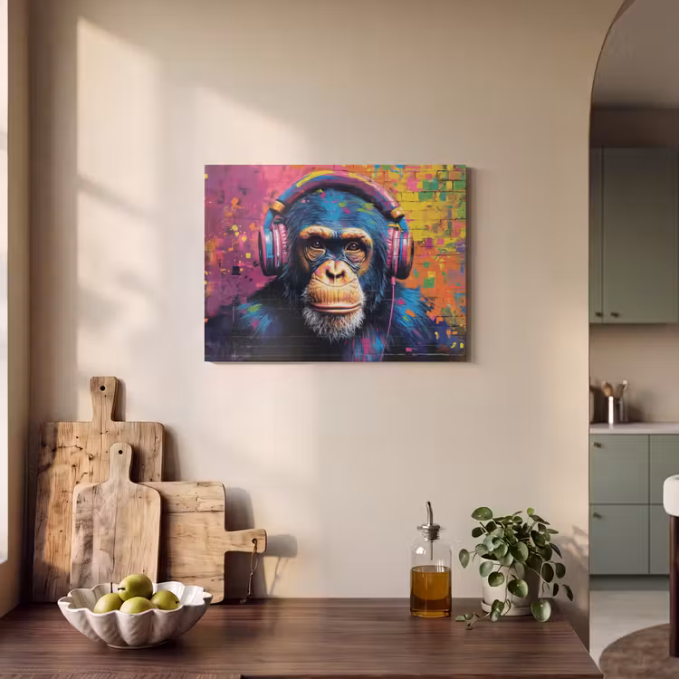 Acoustic Felt - Graffiti - Chimpanzee - Street art - Headphones - Monkey — 3