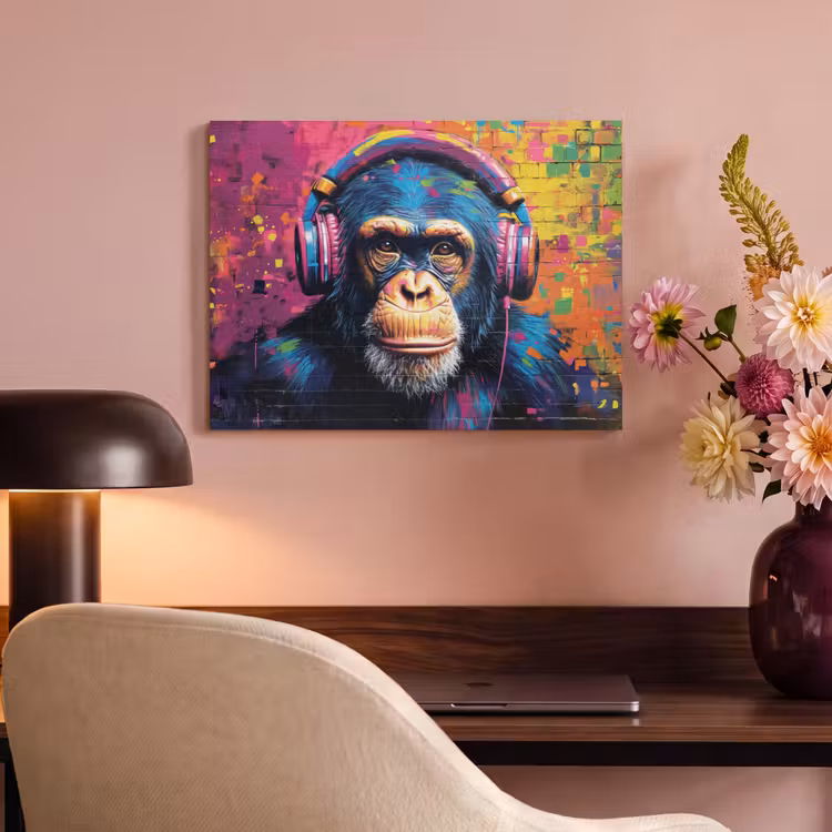 Acoustic Felt - Graffiti - Chimpanzee - Street art - Headphones - Monkey — 4