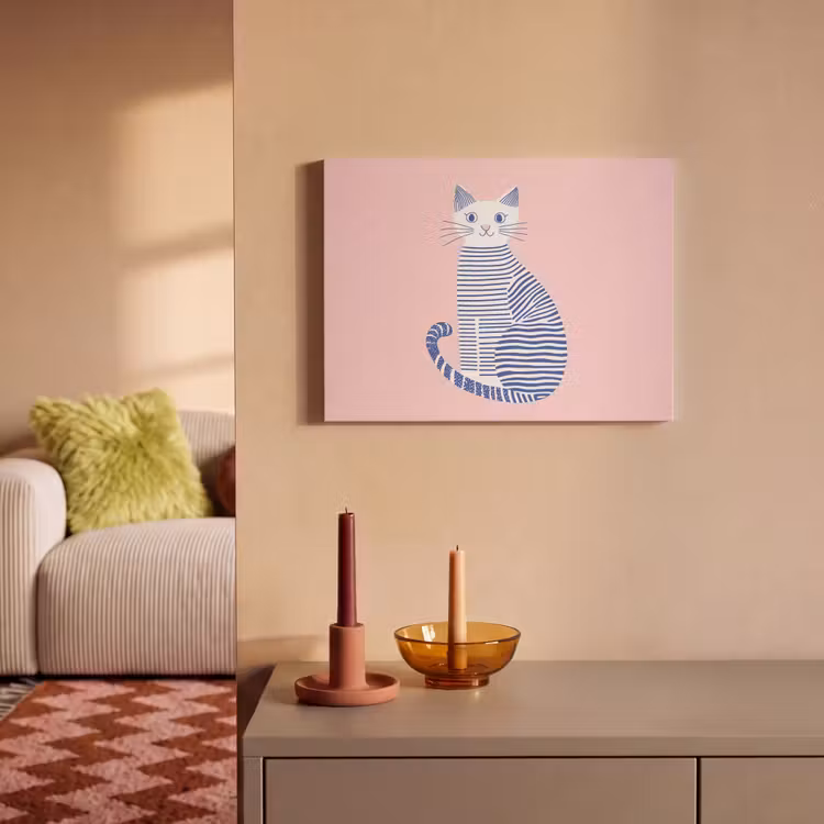 Acoustic Felt - Cat - Illustration - Minimalist - Pink — 2
