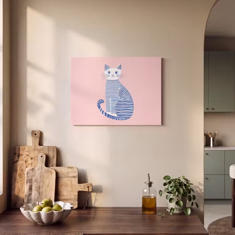 Acoustic Felt - Cat - Illustration - Minimalist - Pink — 3