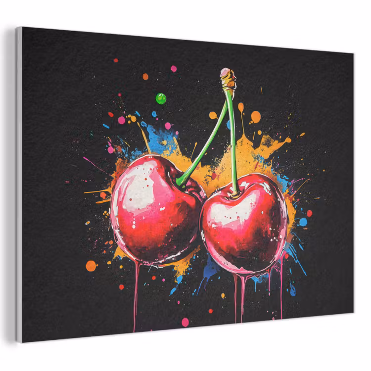 Acoustic Felt - Cherries - Fruit - Graffiti - Paint - Abstract - Modern - Colorful — 1