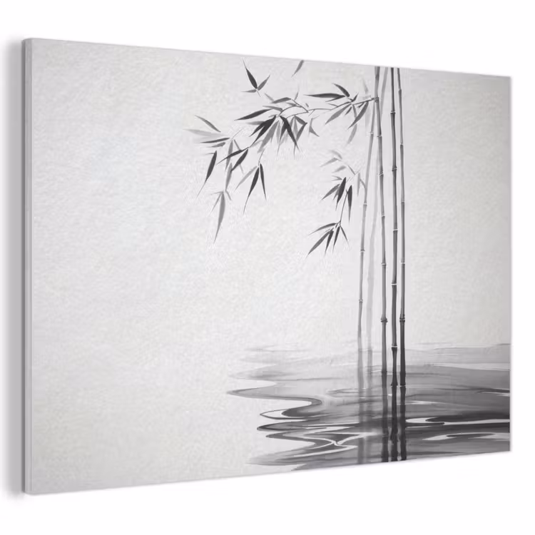 Acoustic Felt - Bamboo logs - Water - Minimalist - White — 1