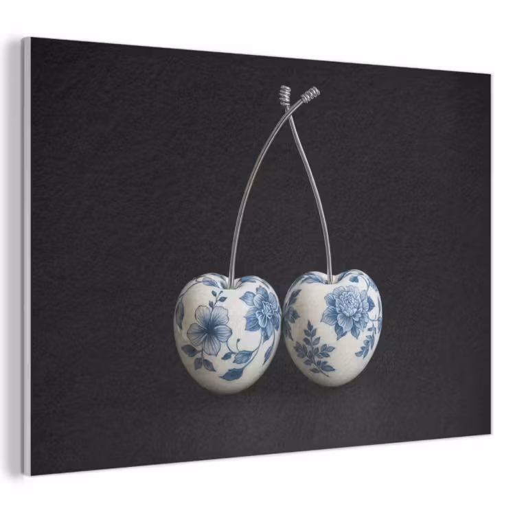 Acoustic Felt - Cherries - Delft blue - Fruit — 1