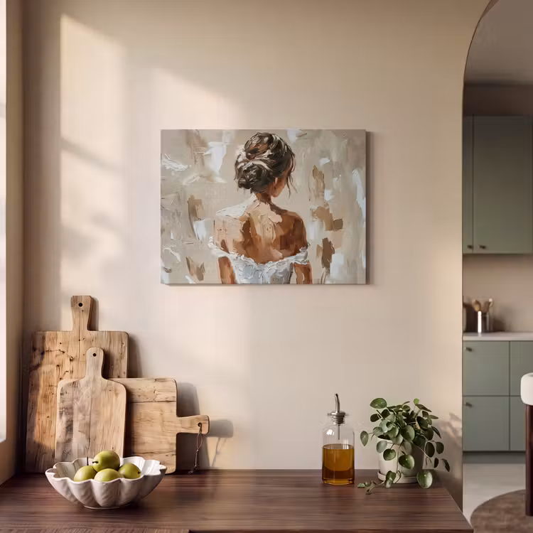 Acoustic Felt - Woman - Paint - Abstract - Beige - Modern — 3
