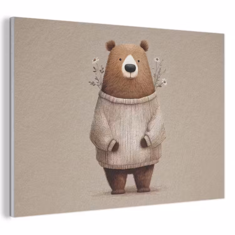 Acoustic Felt - Bear - White flowers - Cozy — 1