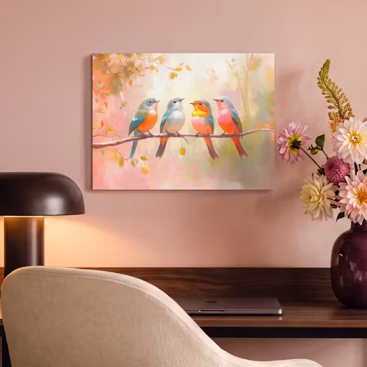 Acoustic Felt - Birds - Colorful - Branch — 4