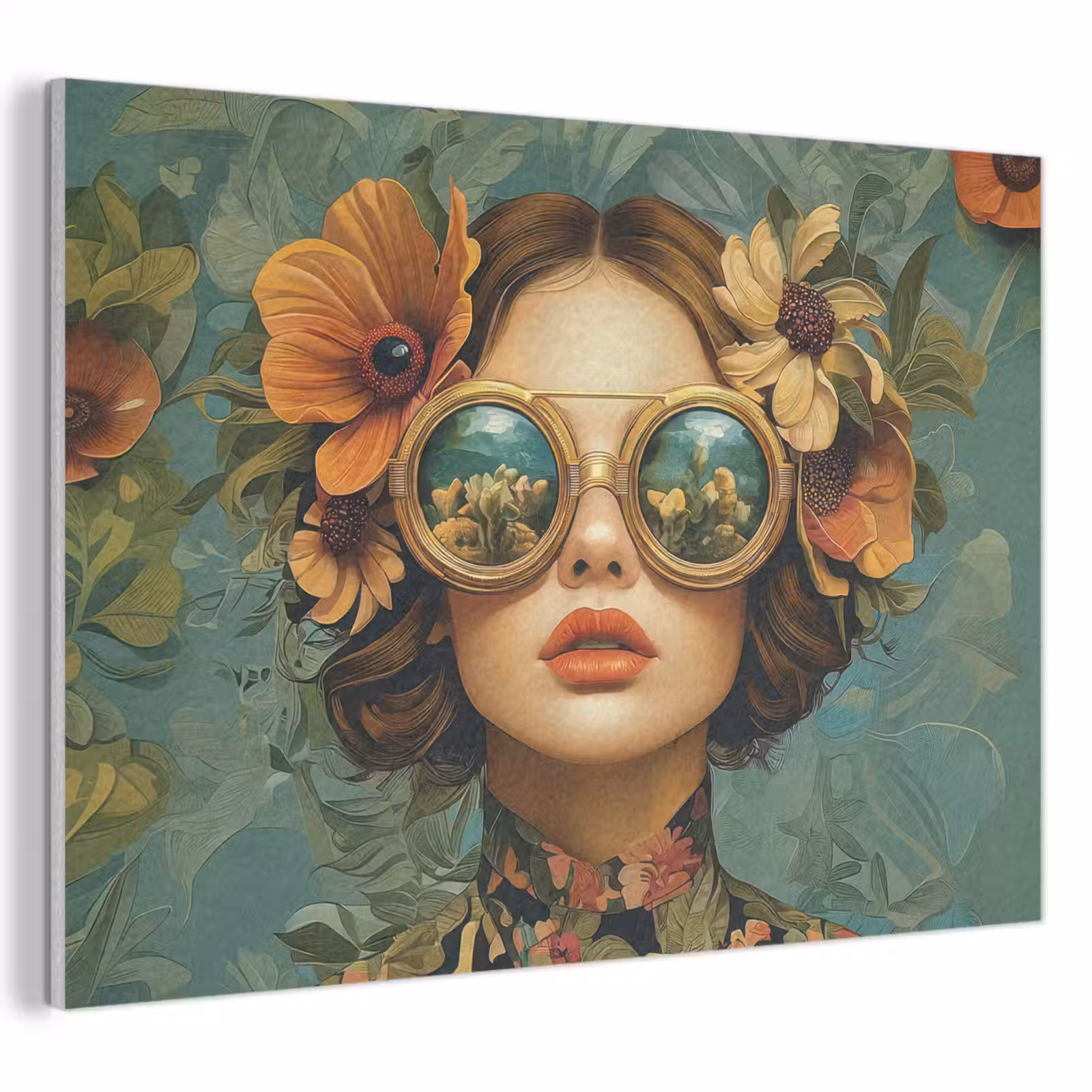 Acoustic Felt - Woman - Flowers - Butterflies - Nature - Vintage — 1