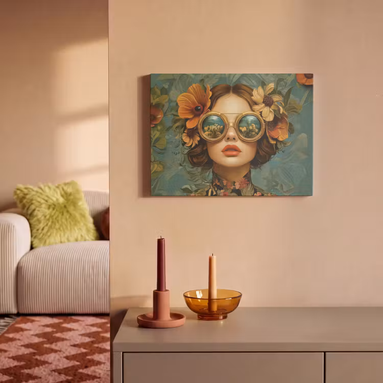 Acoustic Felt - Woman - Flowers - Butterflies - Nature - Vintage — 2