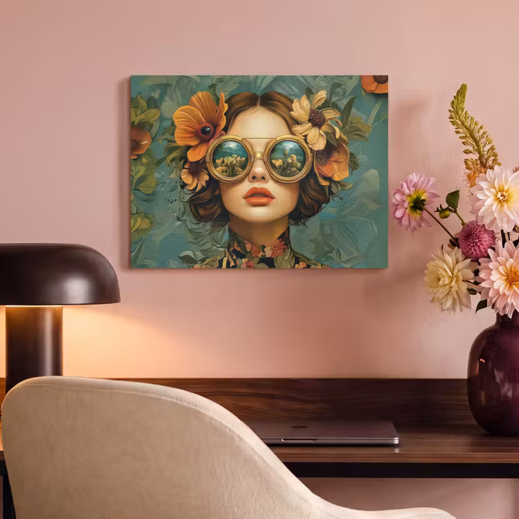 Acoustic Felt - Woman - Flowers - Butterflies - Nature - Vintage — 4