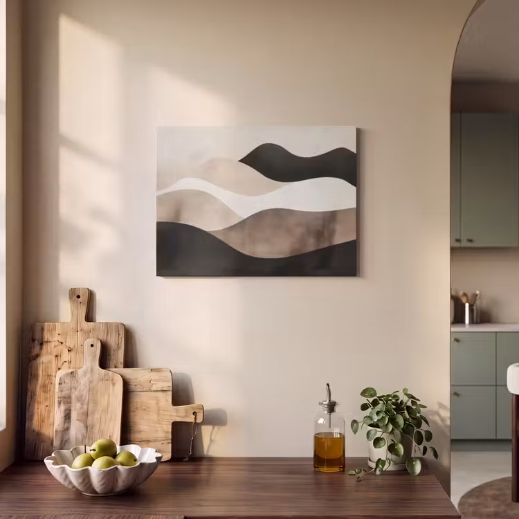 Acoustic Felt - Abstract - Landscape - Waves - Cream color — 3