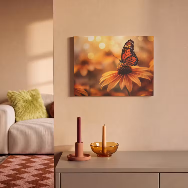 Acoustic Felt - Butterfly - Flowers - Orange — 2
