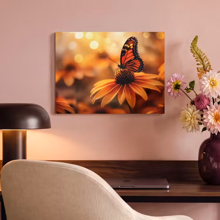 Acoustic Felt - Butterfly - Flowers - Orange — 4