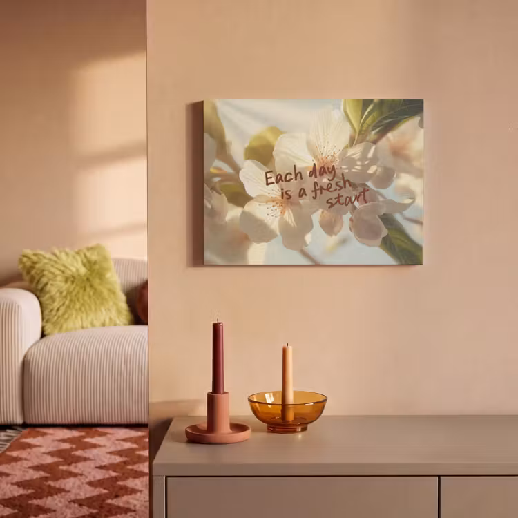 Acoustic Felt - Blossoms - Sunlight - Quote - White — 2