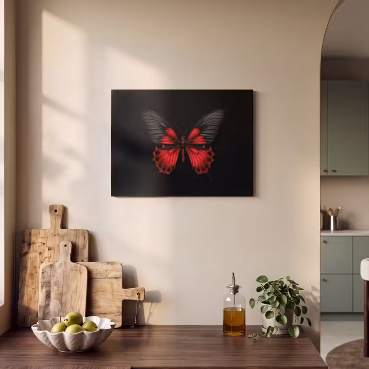 Acoustic Felt - Butterfly - Red - Contrast — 3