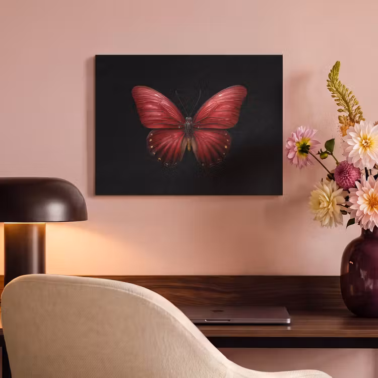 Acoustic Felt - Butterfly - Red - Minimalist — 4