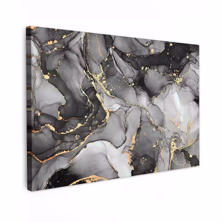Canvas Print - Grey - Luxury - Gold - Marble — 1