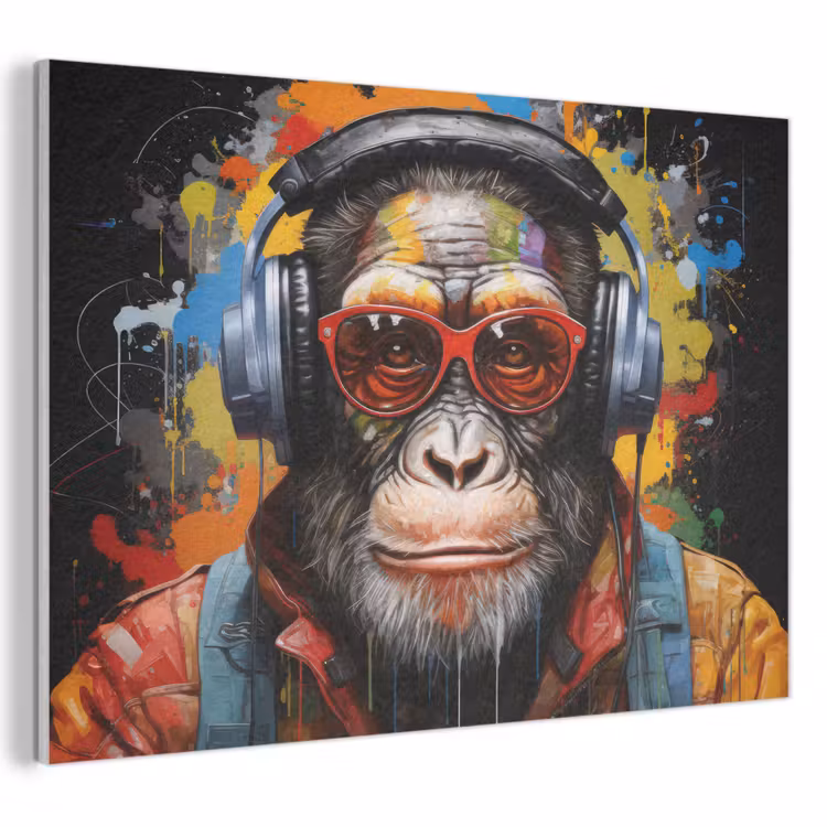 Acoustic Felt - Chimp - Monkey - Animals - Graffiti - Glasses - Headphones - Colors — 1