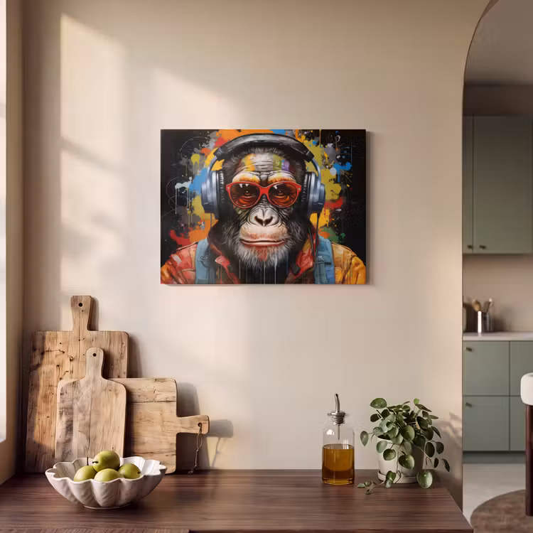 Acoustic Felt - Chimp - Monkey - Animals - Graffiti - Glasses - Headphones - Colors — 3