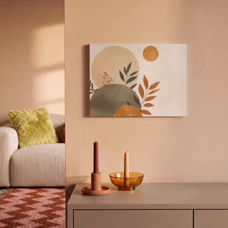 Acoustic Felt - Shapes - Round - Leaves - Beige — 2