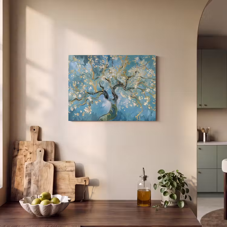 Acoustic Felt - Almond blossom tree - Blue - Abstract — 3
