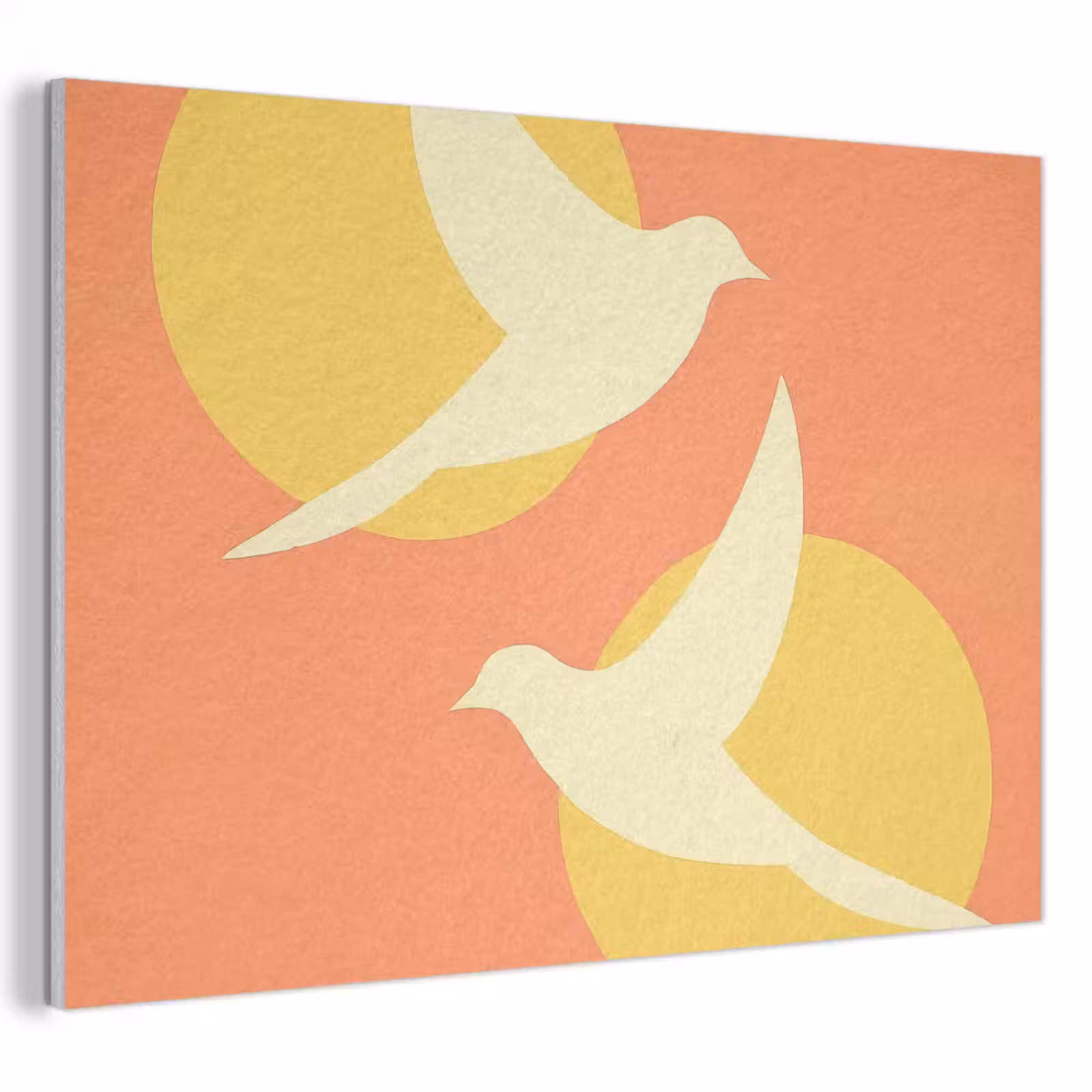 Acoustic Felt - Birds - Circles - Yellow — 1
