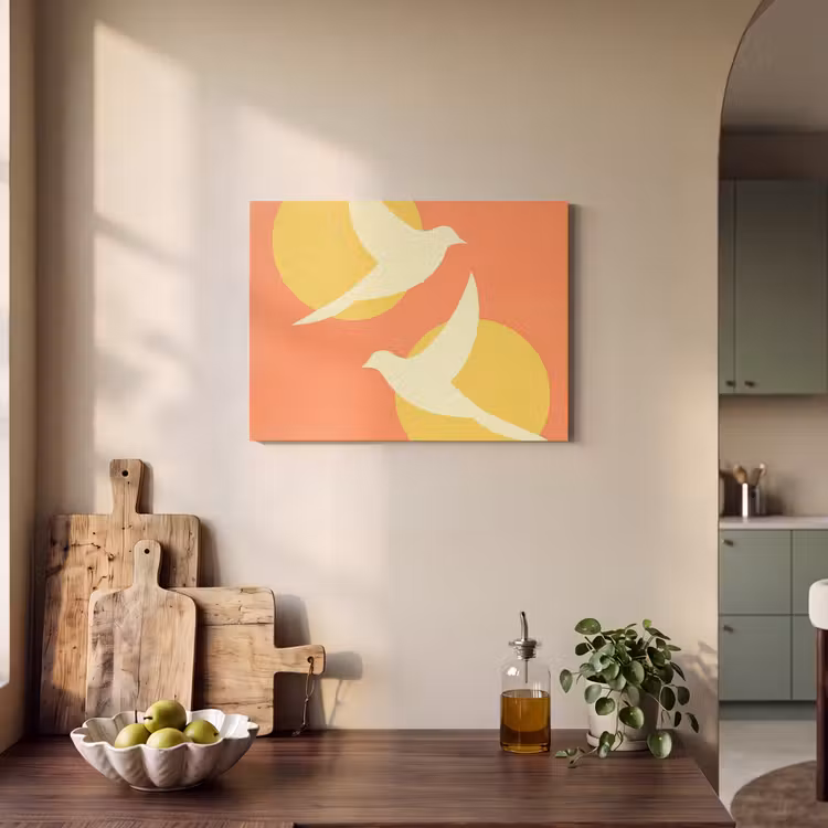 Acoustic Felt - Birds - Circles - Yellow — 3