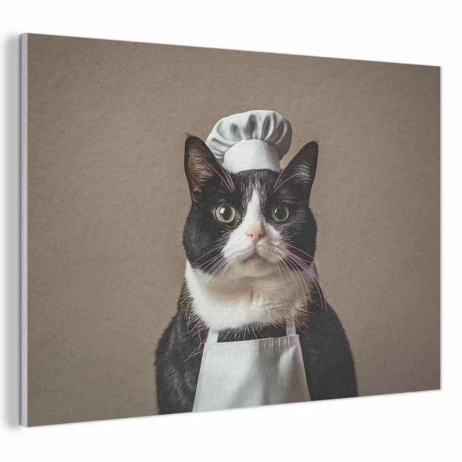 Acoustic Felt - Cat - Chef's Clothing - Black - White — 1