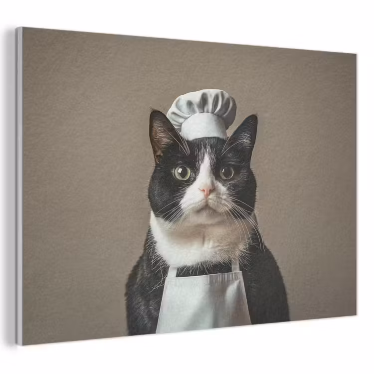 Acoustic Felt - Cat - Chef's Clothing - Black - White — 1