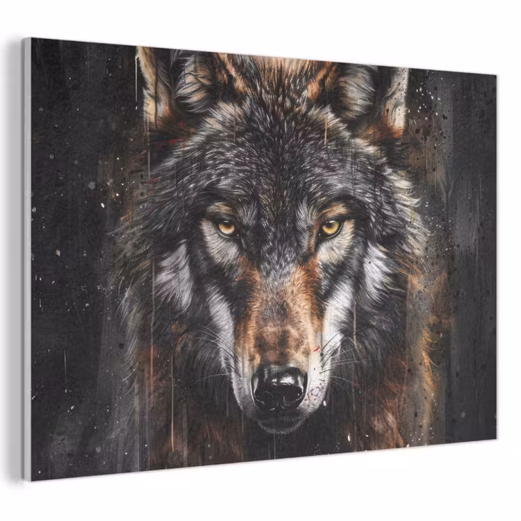 Acoustic Felt - Animals - Wolf - Portrait - Black - Brown — 1